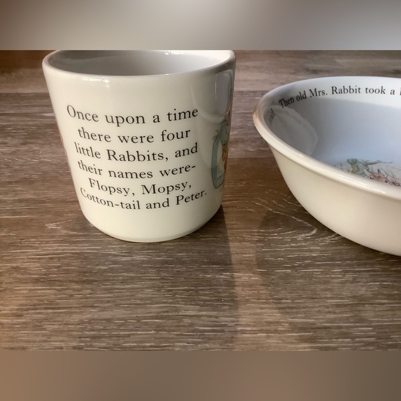 Vintage Wedgwood Beatrix Potter Designs Peter Rabbit Teacup and Bowl Child Set - Picture 9 of 15